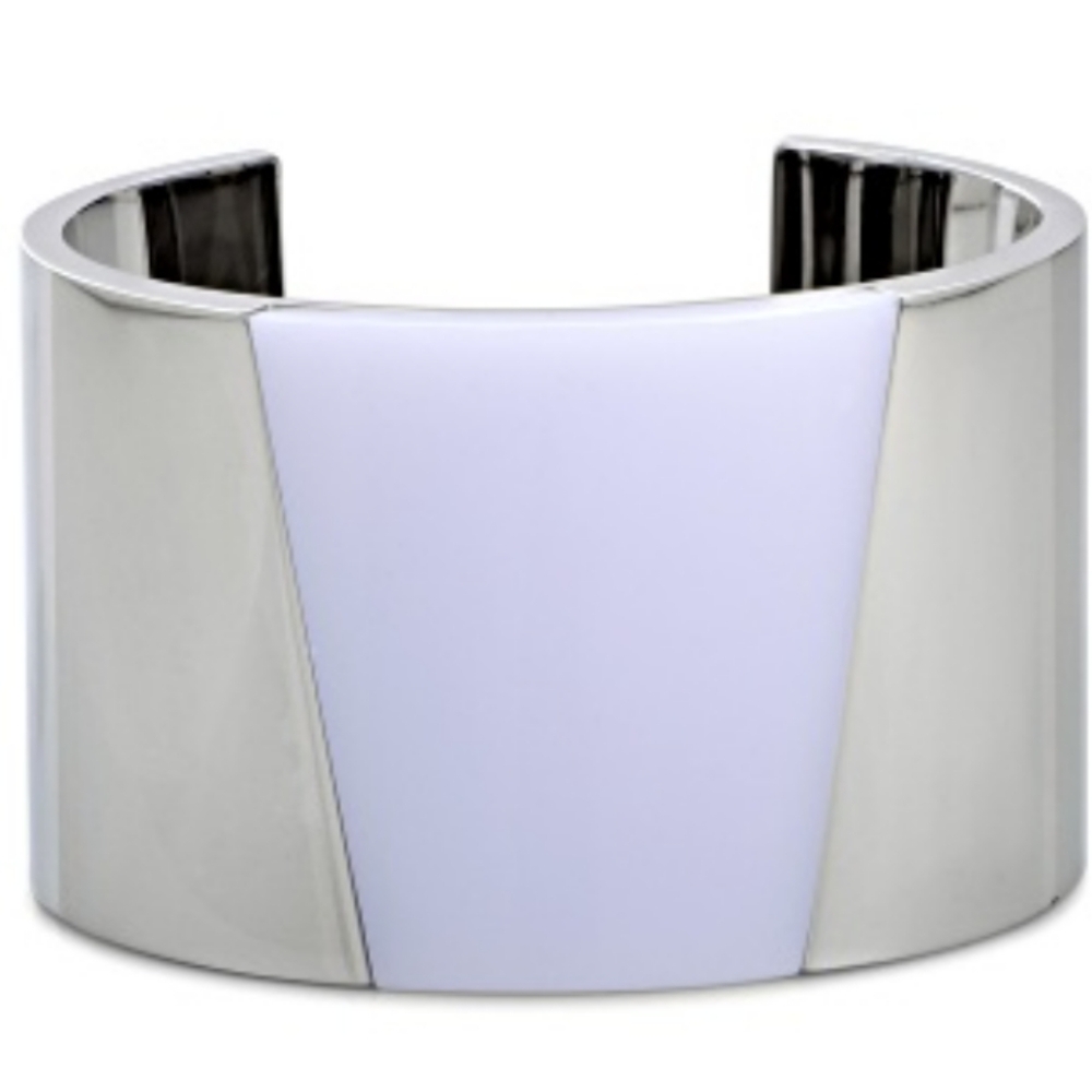 Calvin Klein Fine Jewelery Polished Stainless Steel Open Bangle Bracelet Sz: S/Z